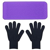 1 Stück Silikon-Wärmeisolationsabdeckung, 1 Paar Schwarzer Handschuhe, Gerade Haarrundstangen-Thermalisolationsspeicherpolster, Bequeme Reise- Und Anti-Scenen-Speicherabdeckung