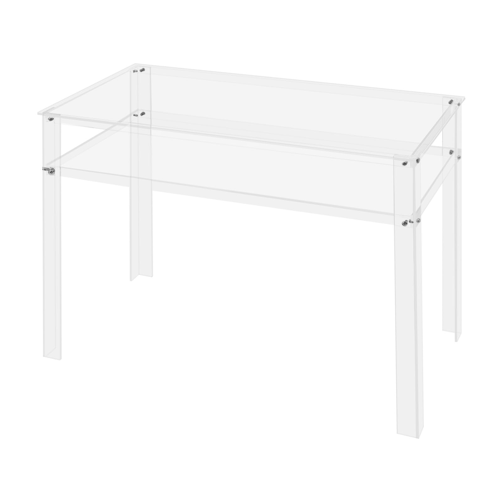 Scrivania in acrilico a 2 livelli, per computer portatile, per soggiorno, cucina, sala da pranzo, camera da letto, studio, 50 x 100 x 75 cm