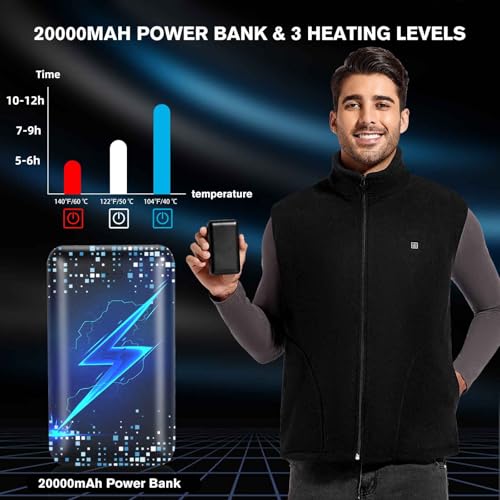 Napalook JS-01 20000Mah Battery Heated Fleece Vest For Men And Women thumb #3