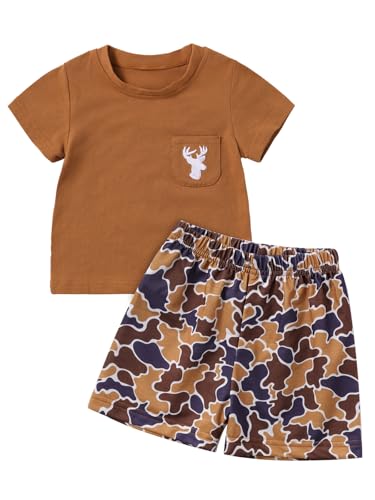 Toddler Boy Clothes Baby Summer Outfit Short Sleeve T-Shirt Tops Camouflage Shorts 2Pcs Clothing Set