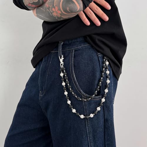 Wallet Chain for Men Women Pocket Jean Pants Chains Trendy Hipster Rhinestone Baseball Body Chain Jewelry3