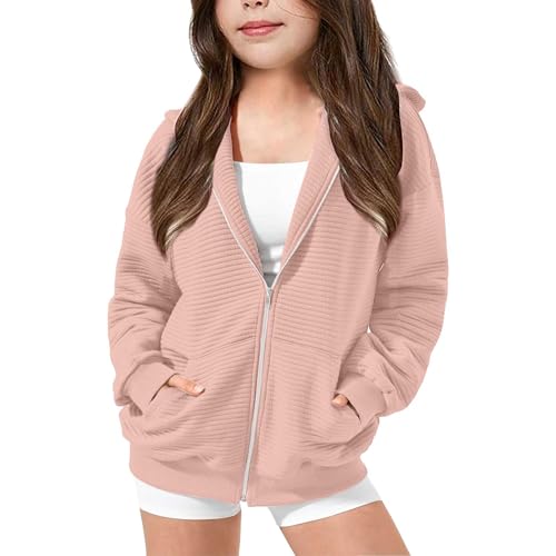 Hoodies for Girls Casual Y2K Fashion Zip Up Sweatshirt with Pockets Lightweight Fall Winter Long Sleeve Coats