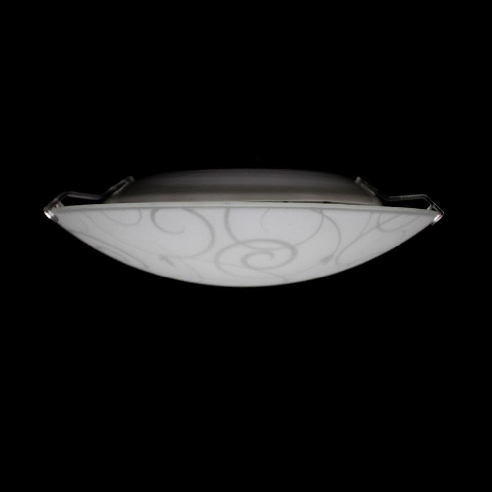Simple Designs FM3000-WHT Round Flushmount Flush Ceiling Light with Scroll Swirl Design, White (Pack of 2)