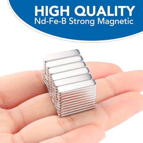 Image of LOVIMAG Small Neodymium Bar Magnets, 60 Pcs, 20x5x2mm | Rare Earth Refrigerator Magnet for Whiteboard, Fridge, Office, Science, Craft and Tool Storage
