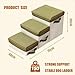PJDDP Dog Storage Stairs, 3 Step Dog Stairs,Foldable Pet Ladder,Portable Non-Slip Dog Steps with Toy Storage Boxes,2 In1 Detachable Pet Storage Stepper for High Bed&Couch&Window Sill