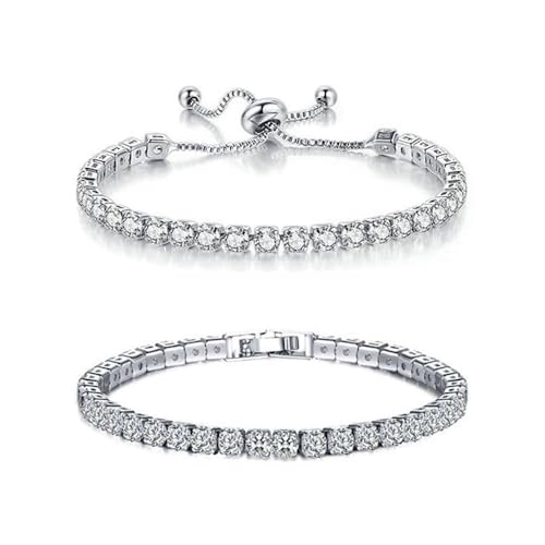 Materiali Pregiati: Realizzati con zirconia cubica cristallina alta qualità montata su base metallica resistente. Questi bracciali combinano leggerezza, resistenza duratura, lucentezza eccezionale mantenendo comfort durante tutto il giorno.
