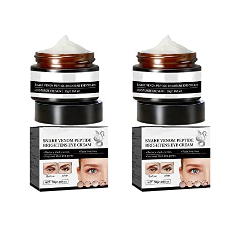 2pcs Crème Pour Les Yeux Serrés, Crème Pour Les Yeux Serrés Venin de Serpent，Peptide de Serpent Pour Les Soins Oculaires, Diluer Les Lignes Fines et Les Rides et Lutter Efficacement Contre Les Cernes