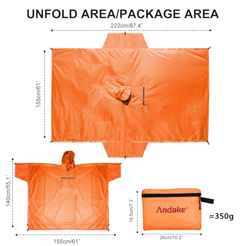 Chubasquero impermeable y ligero Andake transformable en toldo exterior 7