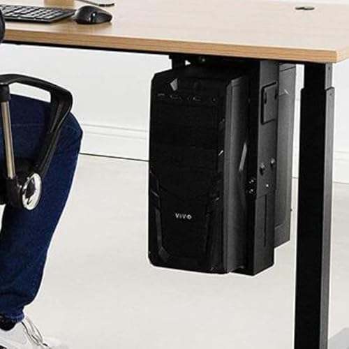 Soporte ajustable para PC de escritorio y pared, soporte estable de acero para torre bajo escritorio que se adapta a la mayoría de cajas de PC miniatura 4