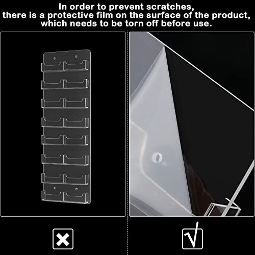 Lincia Acrylic Business Card Holder Wall Mount Clear Sticker Display Rack Multiple Card Holders Clear Acrylic Card Organizing Sticker Display Stand Pre Drilled Acrylic Display (16 Pocket) #TOP3