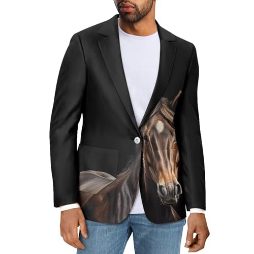 Mens Casual Blazer 1 Button Long Sleeves Ugly Christmas Formal Suit with Pocket Lightweight Men Coat3