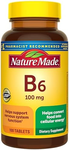 Nature Made Vitamin B6 100mg, B6 Vitamins for Energy Metabolism S...