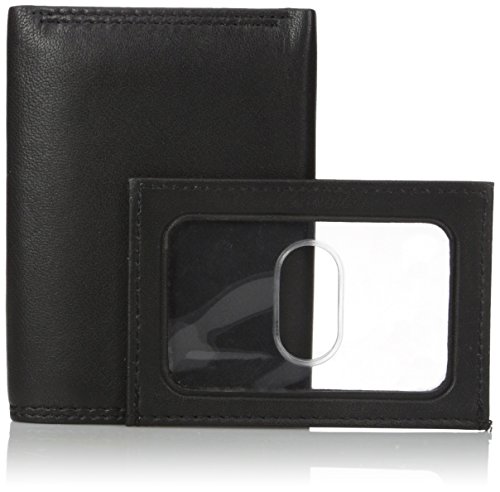 Buxton Men's Emblem - Leather Id Threefold Wallet, Black, One Size #TOP4