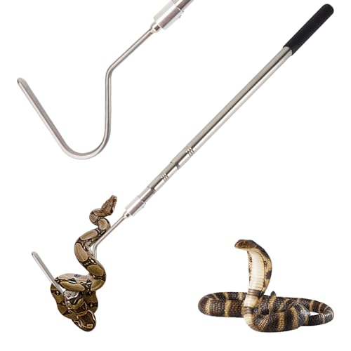 Smarkey Snake Hook, Snake Grabber Tool Heavy Duty with 42 Inch Extensible Stainless Steel, Snake Tongs Stick for Rattlesnake, Copperhead Snake, Ball Python, Rattle, Cobra, Corn, Rosy Boas