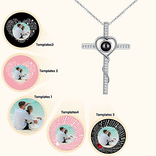 SUPHELPU Custom Necklaces with Picture inside, Picture Necklace Personalized Photo, Personalized Projection Pendant, Mothers Day Photo Gifts for mom wife Birthday Anniversary Memorial Gifts2