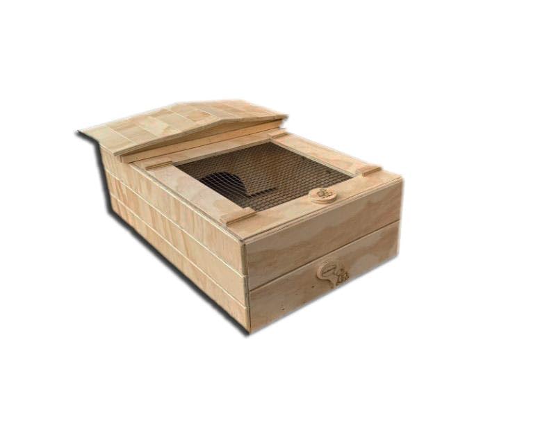 Scatola box Casetta teca terrario tartarugario casa per taratarughe tartaruga di terra chalet in legno rettili recinto recinzione gabbia allevamento trasportino 60x40x23h caiolla ricovero