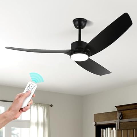 Cainjiazh Ceiling Fans with Light 56 Inch Black Ceiling Fan Low Profile Ceiling Fan with Light and Remote Control Flush Mount, Reversible,Dimmable, Modern Ceiling Fan for Bedroom, Indoor/Outdoor Use Cover