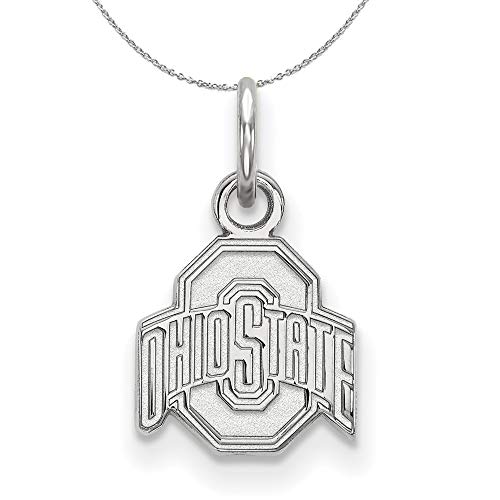 The Black Bow Sterling Silver Ohio State XS (Tiny) Logo Necklace - 20 Inch