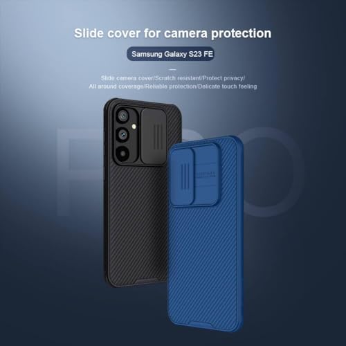 Image of Nilkin Classic Series Compatible for Samsung S23 FE (S23FE) Case with Camera Cover, [Camera Lens Protector] [Scratch-Resistant] [360 Full Protection] Shockproof Slim Phone Case (Black, S23-FE)
