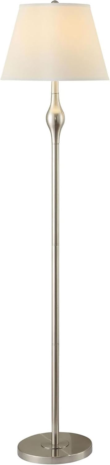 Elegant 3-Piece Lamp Set for a Cozy Home, Featuring Brushed Nickel Finish and Soft Beige Shades, Living Rooms or Offices