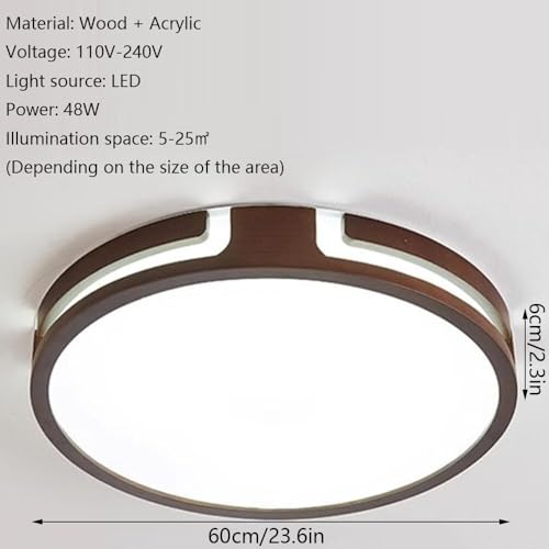 Lámpara de techo creativa de madera para comedor y dormitorio con luz LED regulable 6