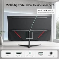 ZZA 27 Zoll 200Hz Curved Gaming Monitor, FHD 1920x1080, 1800R VA, 1ms HDR10 – Ansicht 7