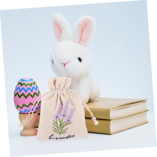 Bolsas de lienzo con cordón lavanda 10 pcs miniatura 4