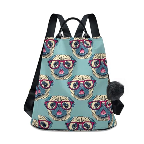 Sac de voyage antivol à motif carlin : le sac à dos femme pour vos sorties
