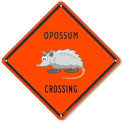 PetKa Signs and Graphics PKAC-0385-NA_10x10 "Opossum Crossing" Aluminum Sign, 10" x 10" Cover