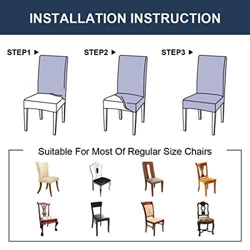 Jqinhome 6 Pcs Dining Chair Slipcover,High Stretch Removable Washable Chair Seat Protector Cover For Home Party Hotel Wedding Ceremony (Camel) #TOP5