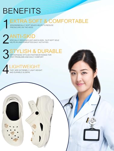 Image of HEALTH FIT SUPER SOFT Comfortable Adjustable Back Strap Clogs & Cute Charms |Waterproof Anti Skid & Lightweight Cushioned Stylish Clogs Mules for Women's & Girl's HFSILK11