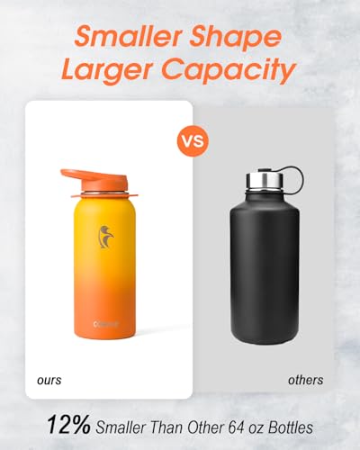 Image of Coolflask 32 oz Water Bottle Insulated Stainless Steel with Strap