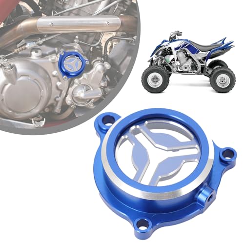 IUVWISN Tapa de filtro de aceite transparente para ATV Raptor 700R, tapa de filtro de aceite de motor de aluminio CNC para Raptor 700 700R ATV azul