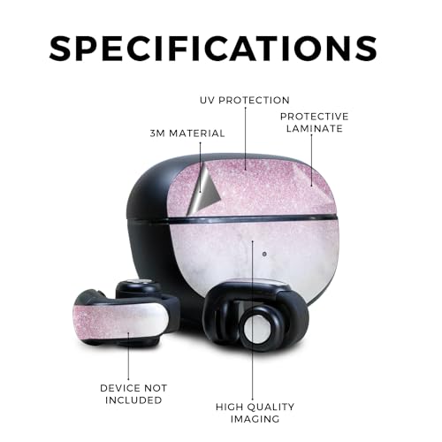 Image of Glossy Glitter Skin Compatible with Bose Ultra Open Earbuds - Marble Glitz - Premium 3M Vinyl Protective Wrap Decal Cover - Easy to Apply | Crafted in The USA by MightySkins