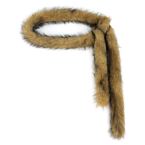 Faux Fur Belt Women Plush Furry Long Waist Chain for Pants Dress Punk Hip Hop Accessory for Dance Streetwear Daily