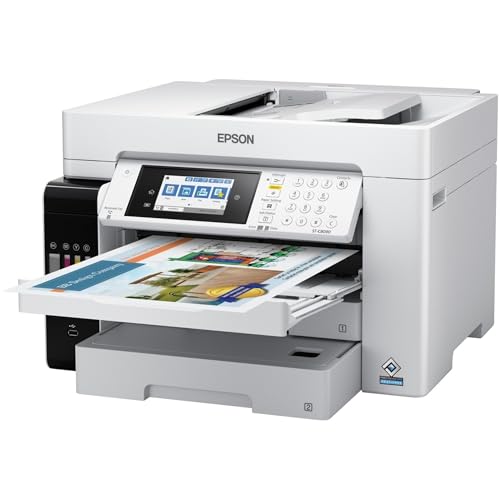 Epson WorkForce ST-C8090 Inkjet Multifunction Printer-Color-Copier/Fax/Scanner-4800x1200 dpi Print-Automatic Duplex Print-66000 Pages-550 sheets Input-Color Flatbed Scanner-1200 dpi Optical Scan-Color