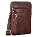 Produktbild STILORD 'Brooks' Leder Brustbeutel Gürteltasche Handytasche zum Umhängen Kleine Brusttasche für Handy Pass Reisebörse Crossbody Bag Vintage für Damen und Herren, Farbe:porto - cognac