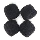 ZigZag Hair Tight Afro Kinky Bulk Human Hair for Dreadlocks 120Gram 4 Budnles Afro Hair Bulk Ideal for Making or Repairing Permanent Dreadlocks ,Twists and Braids (8 Inch(Pack of 4), 1B)