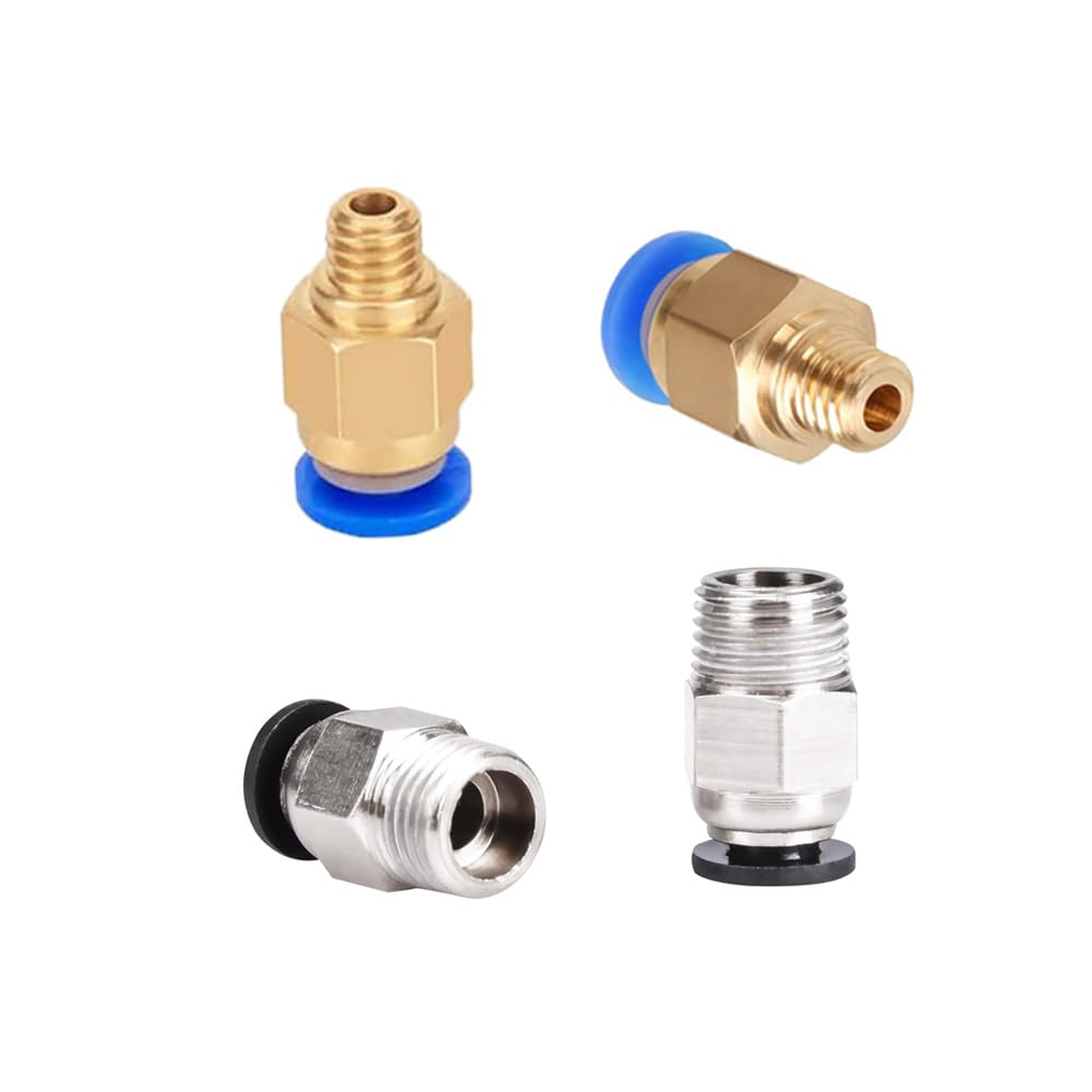 Rura teflonowa do drukarki 3D PTFE, 1 m, z 4 łącznikami pneumatycznymi PC4-M6 i 4 sztukami łączników pneumatycznych PC4-M10