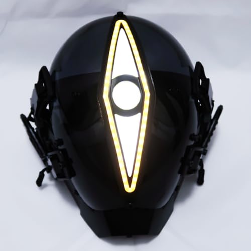 Masque Cyberpunk LED style Cyclops avec bandeau lumineux horizontal pour adulte