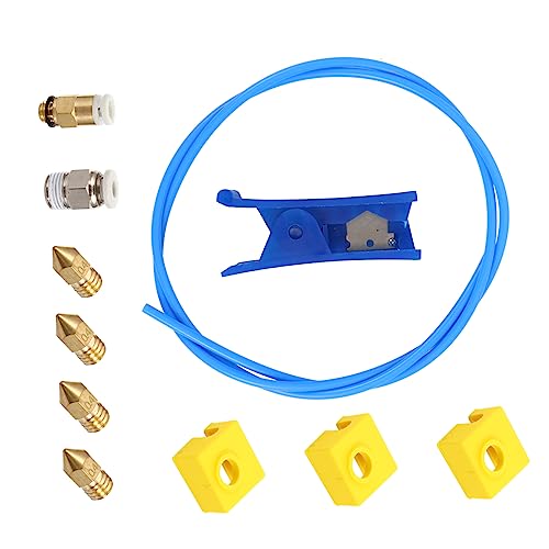 SOLUSTRE Printing Accessories Kit Extruder Nozzle Tube and Silicone Sleeve for Printer Parts for Ender Models