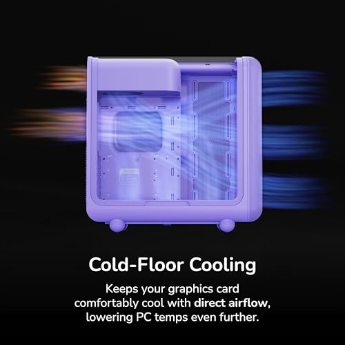 Image of HYTE X50 - Modern Performance ATX Mid-Tower Gaming PC Case - Optimized High Airflow Chassis - 4mm Thick, Curved, Laminated Acoustic Glass - Micro Mesh Panel w Sturdy Stamped Steel - Taro Milk (Purple)