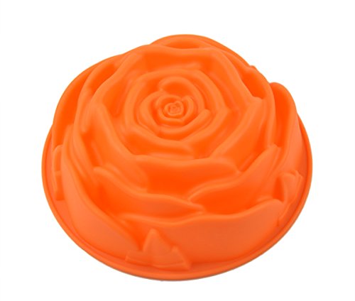 Longzang 9 Rose Flower Birthday Cake Bread Tart Flan Silicone Baking Mould Tin Bakeware L