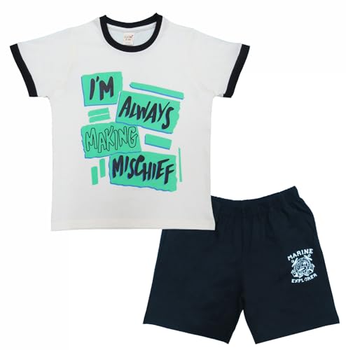 Image of Clothe Funn Boys Printed Cotton Half Sleeves T-Shirt & Shorts Set