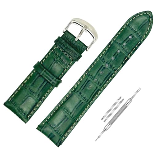 Image of Lineon 22mm Half Padded Leather Mens Watch Strap For Branded Watches Compitable with Titan, Timex, Casio, Sonata, Tool and Pins Include
