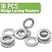 10pcs Silver M10 Wedge Locking Washers,65 Manganese Steel,Double Stack Anti-Loosening Gasket Washer for Bolts, Screws