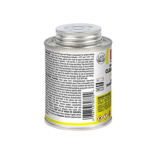 Oatey 30782 Clear Cleaner, For ABS, PVC and CPVC Pipe and Fittings, 8 oz. - Thumbnail 2
