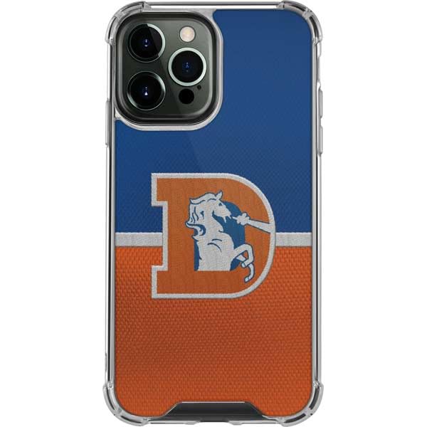 Skinit Clear Phone Case Compatible with iPhone 13 Pro Max - Officially Licensed NFL Denver Broncos Vintage Design