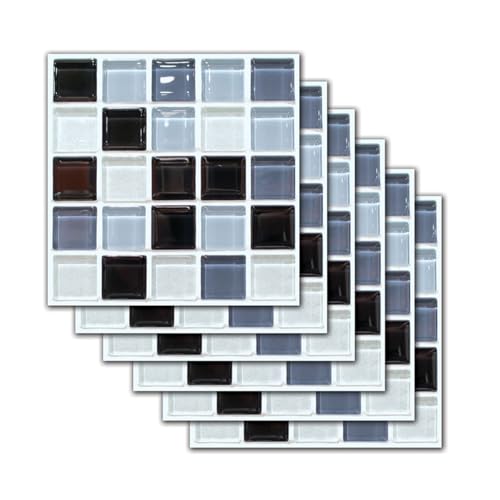 Azulejos de Pared Antideslizante PVC Suelo 6 Piezas Instalación Rápida Pegatina de Baño para Lugares Humedos Pared Fregadero de Cocina PVC Pegatinas Antideslizantes para Lugares Humedos