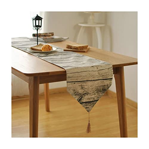 Chemin de table motif bois pour habiller et protéger une table longue